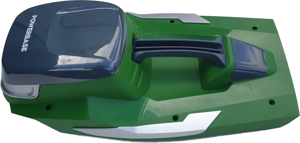 Battery pack housing for Powerbase Lawnmowers